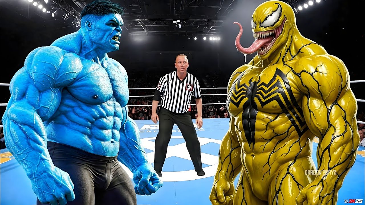 BLUE HULK VS YELLOW VENOM - EPIC BATTLE