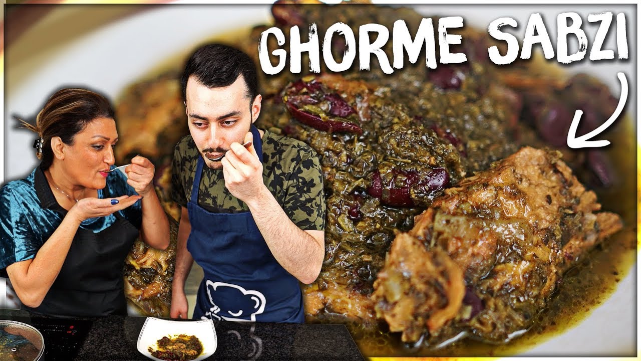 Jag lagar persisk mat med mamma (Ghormeh Sabzi).