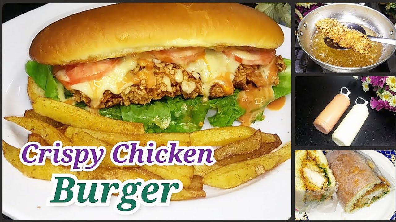 Cornflakes Chicken Burger Recipe | Cornflake Chicken Tender Recipe | Crispy chicken burger recipe
