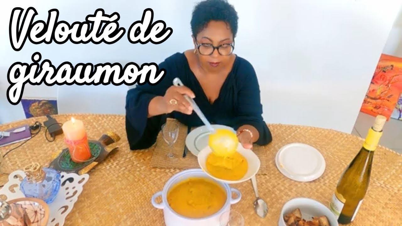 Velouté de Giraumon (potiron) épicé au jambon Cuisine Antillaise