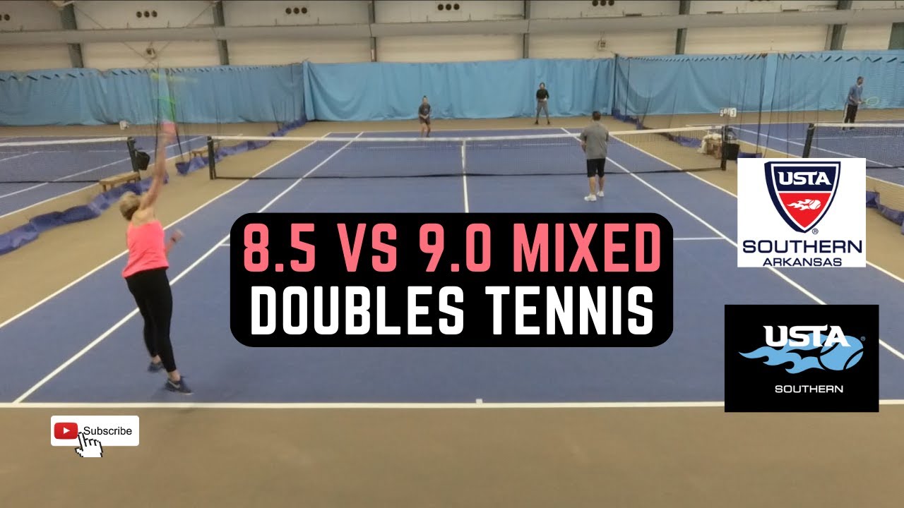 NTRP 4.0 - 8.5 vs 9.0 Mixed Doubles Tennis Practice Match