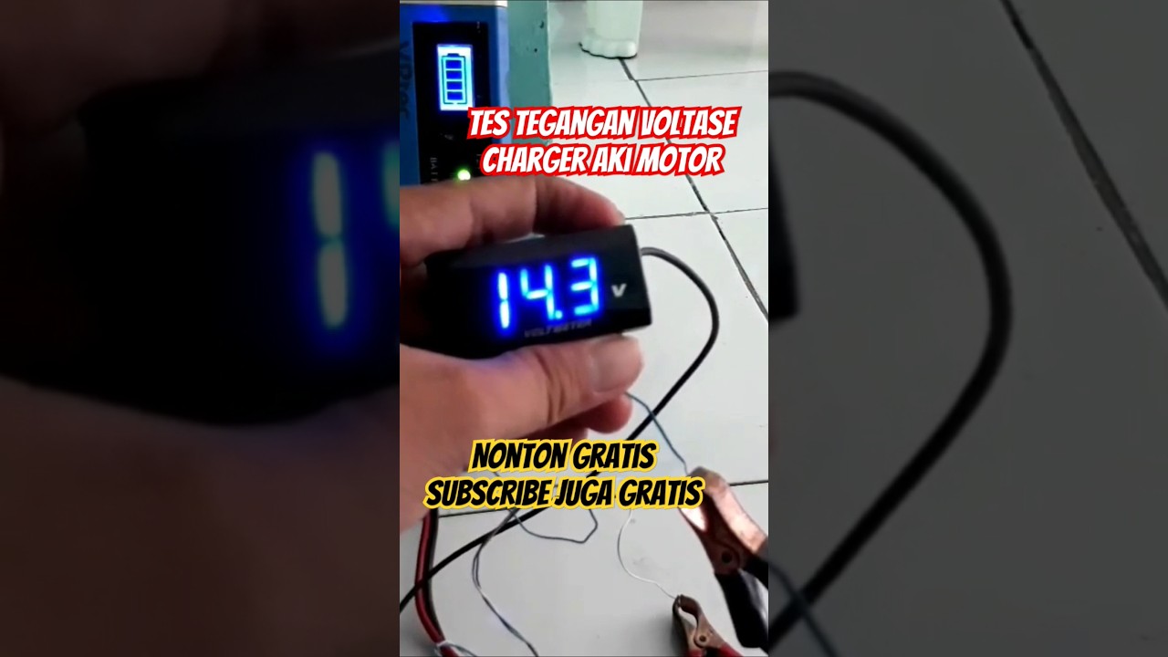 Tes tegangan voltase charger aki