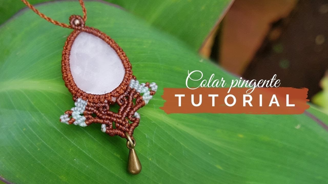 Colar pingente em macramê #405 | Dede Tutoriais