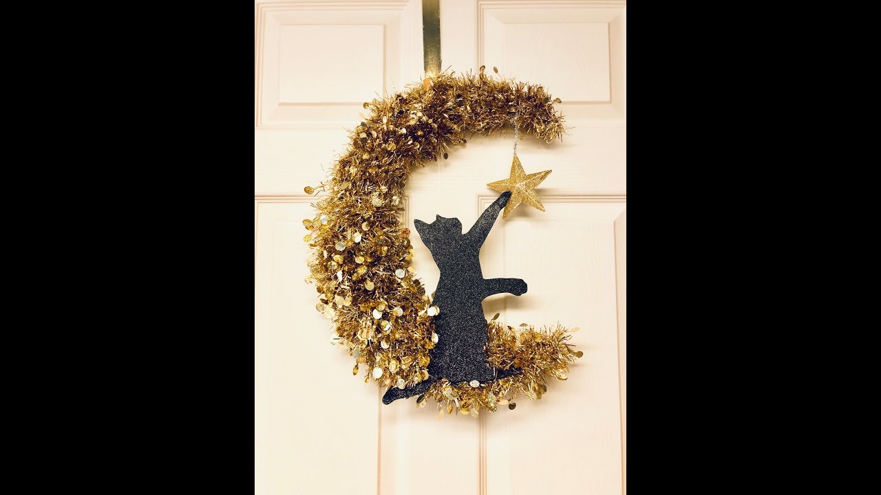 DollarTree DIY Playful Kitty Celestial Wreath