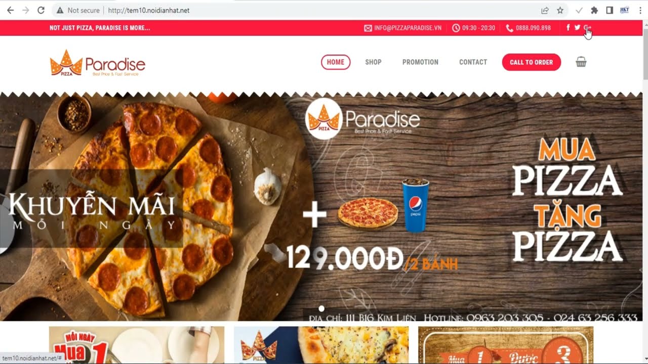 Free & full code Theme for Pizzeria and Restaurants WordPress Websites
