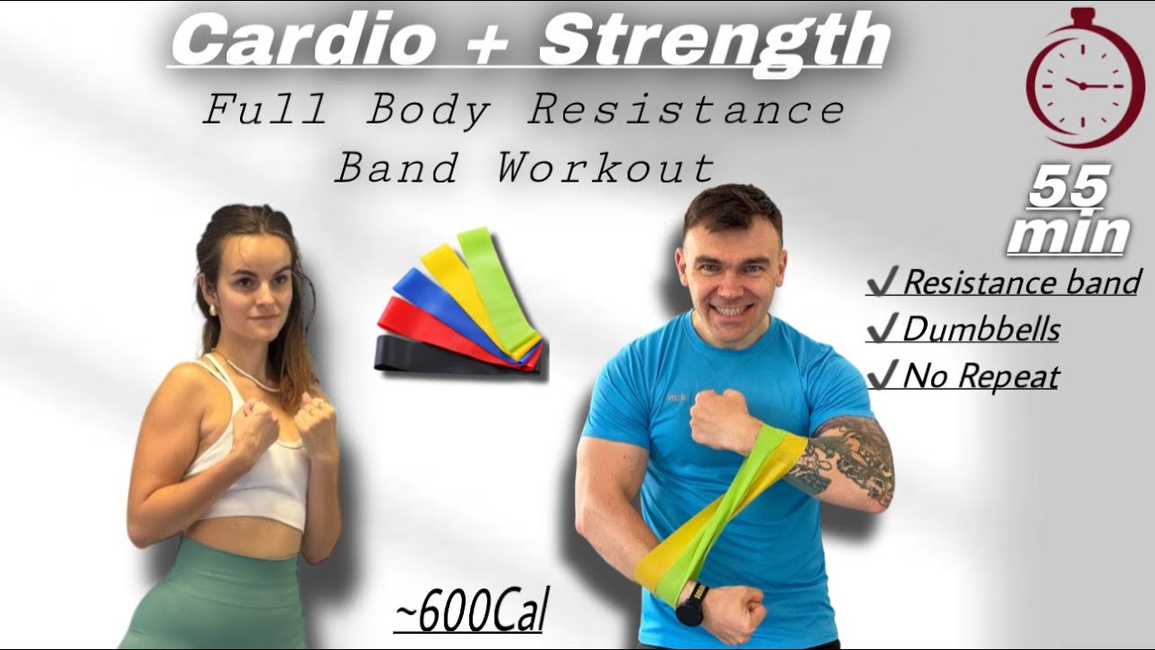 🔥 60 Min Full Body Resistance Band Workout | Burn 600 Calories | Cardio + Strength Training 