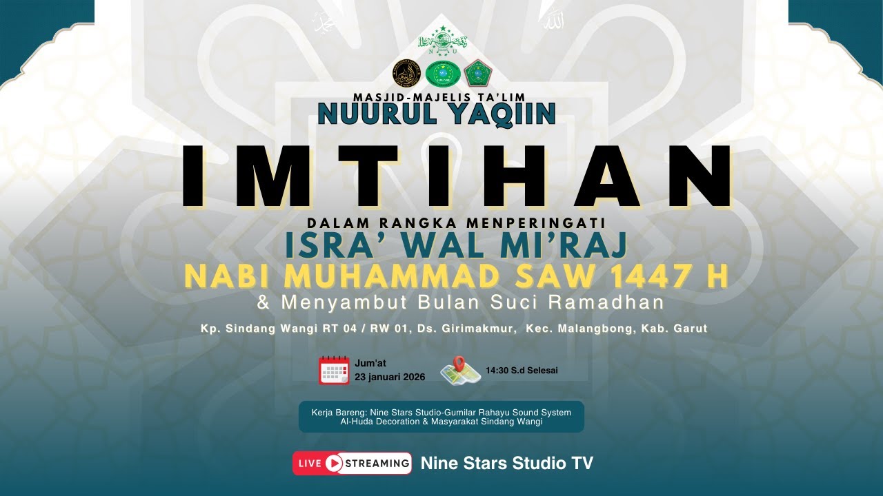 PERINGATAN ISRA MI'RAJ NABI MUHAMMAD SAW 1447 H/2026 M, NUURUL YAQIIN GIRIMAKMUR