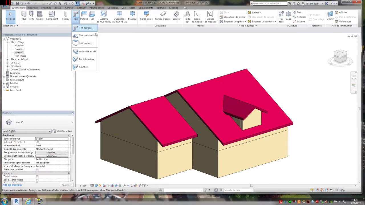 Toiture et lucarne REVIT
