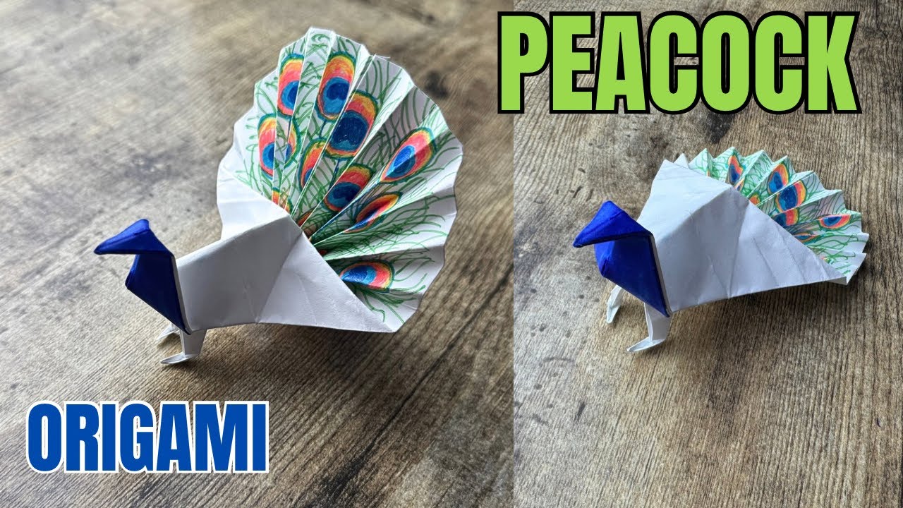 ORIGAMI PEACOCK EASY TUTORIAL | HOW TO MAKE ORIGAMI PEACOCK STEP BY STEP FOLDING