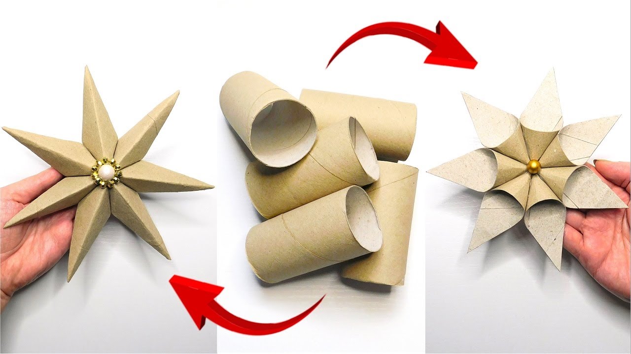 You Will Love This Toilet Paper Roll Reuse Craft 💛 2 Paper Star DIY Ideas 💫 Easy Christmas Decor