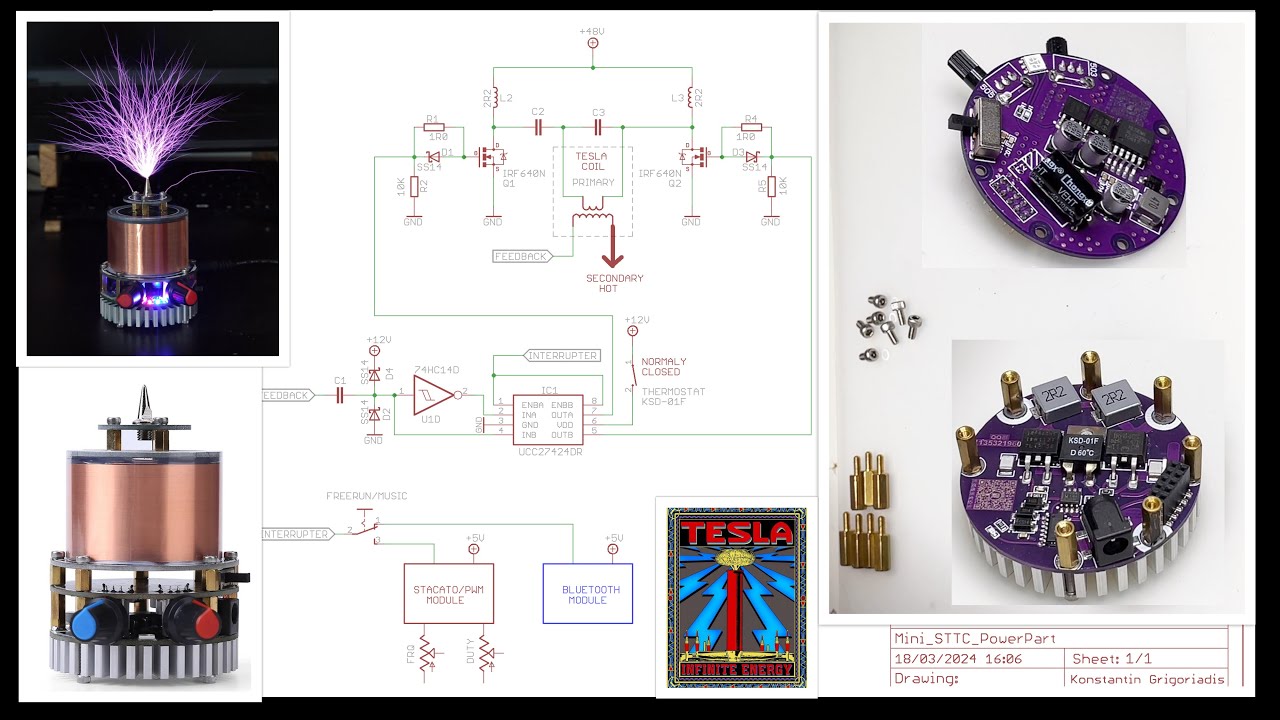AliExpress Mini Dual Resonant Class-E STTC Tesla Coil, Teardown, Reverse Engineering, Testing