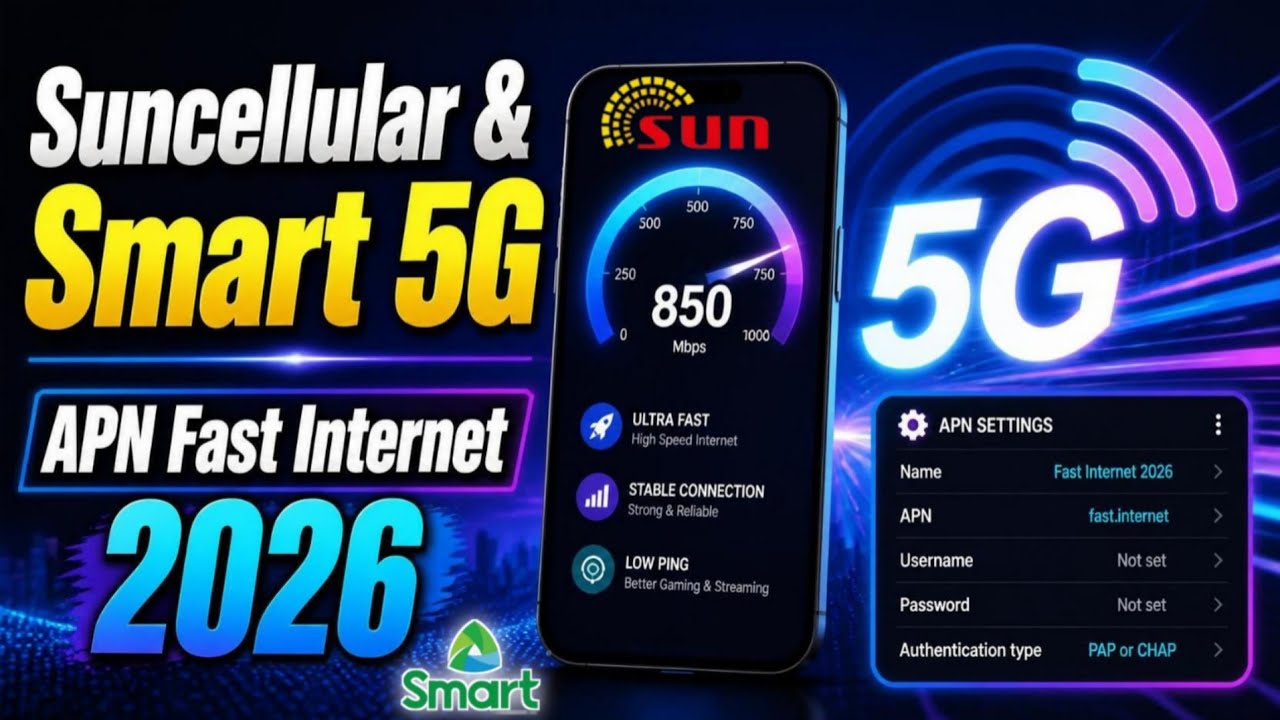 New APN TNT, SMART, SUN Cellular - Fast Internet DATA Settings 2026