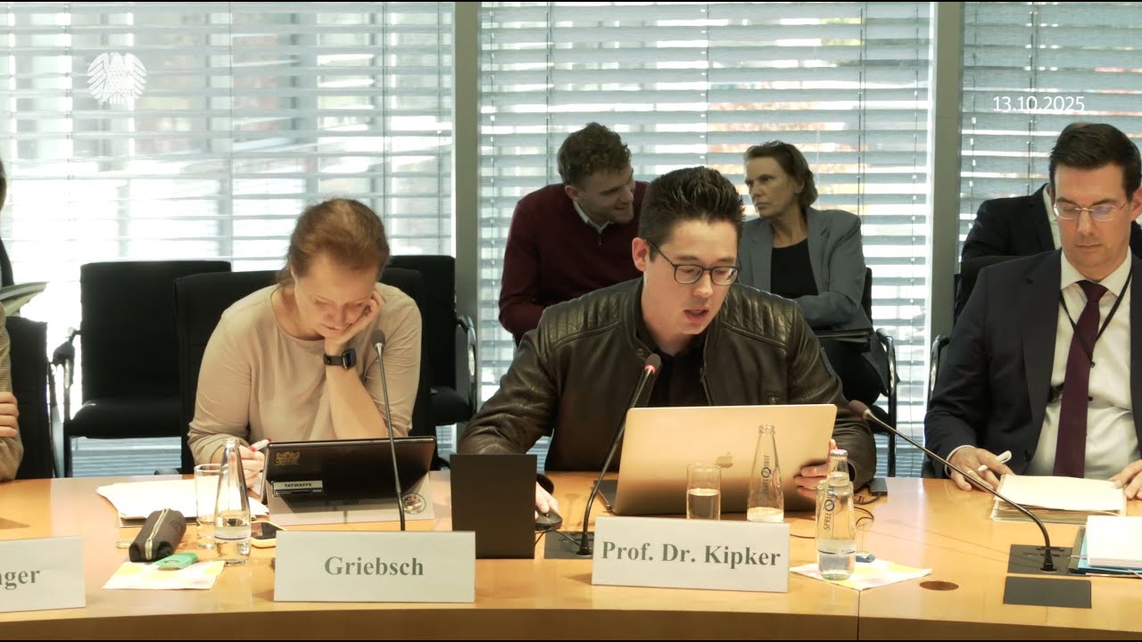 Prof. Dr. Dennis-Kenji Kipker im Innenausschuss vom Deutschen Bundestag: NIS2 Cybersecurity Anhörung