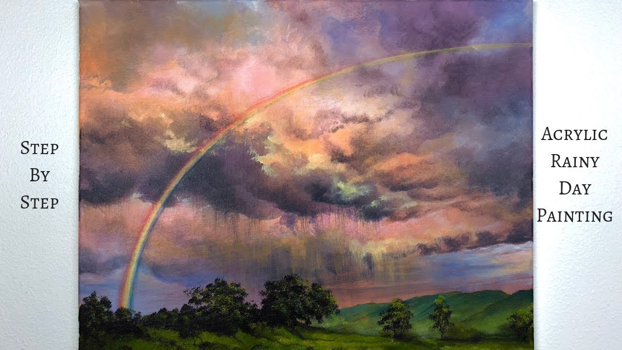 Rainy Day STEP by STEP Acrylic Painting (ColorByFeliks)