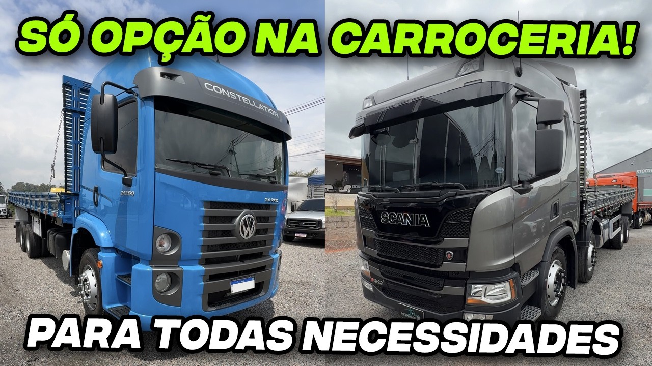 Volvo, Scania, DAF e VW – Caminhão na carroceria no estoque