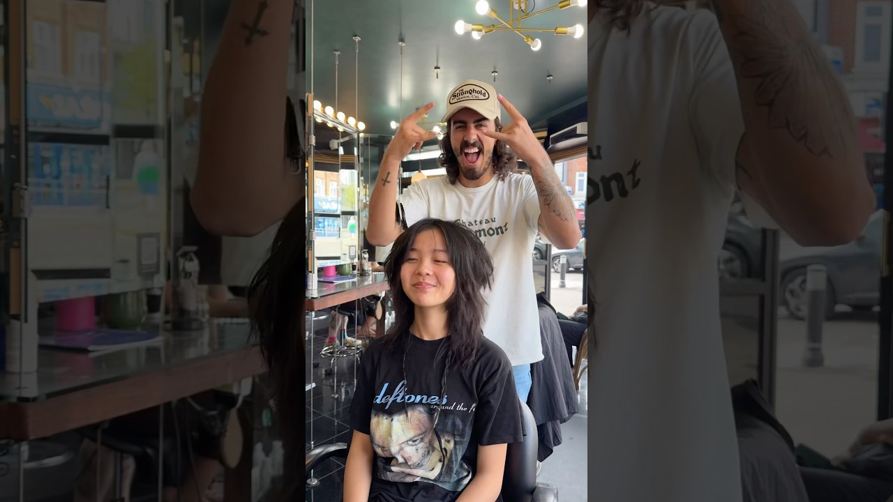 The 80s Rockstar cut ✂️😎 #rock #music #metal #haircut #80smusic