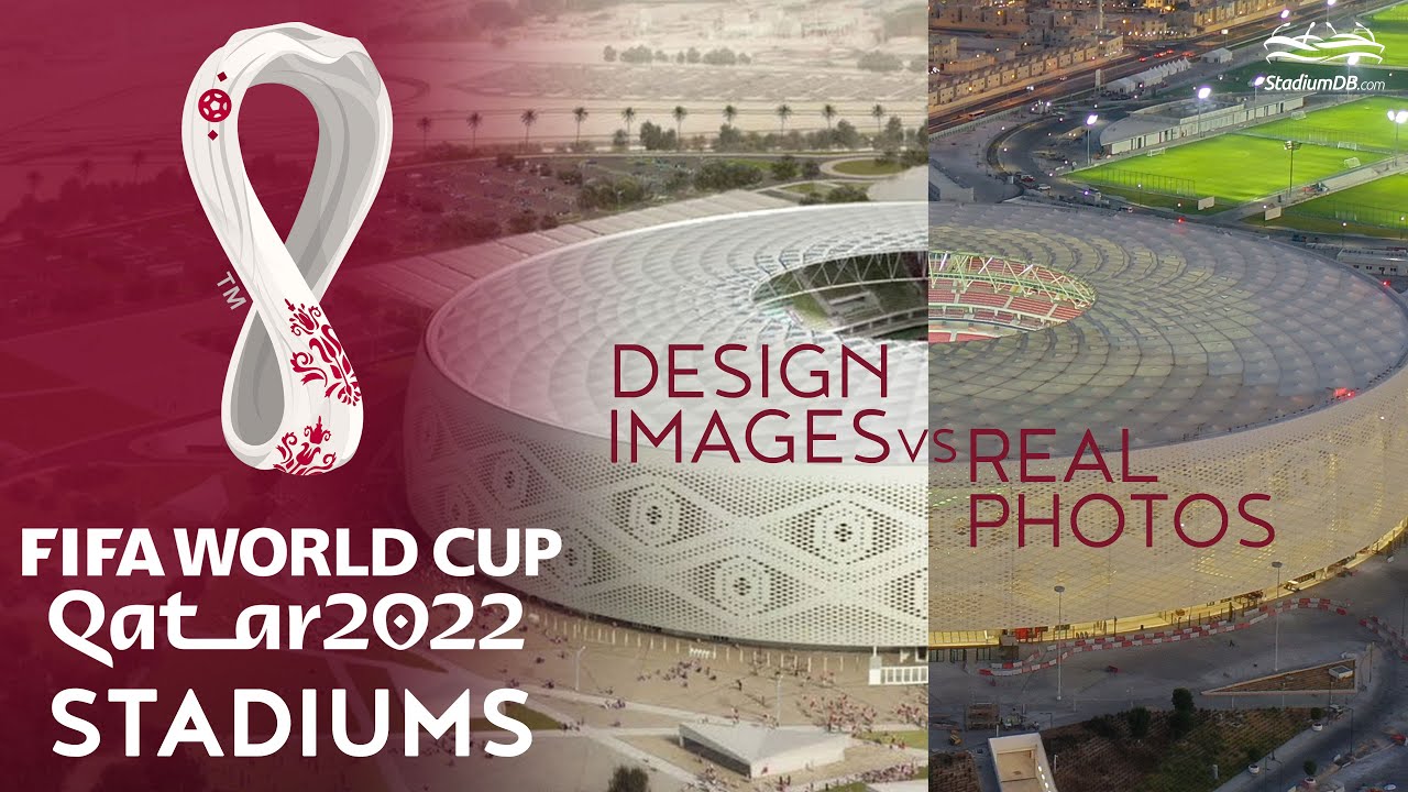 🇶🇦 FIFA World Cup Qatar 2022 Stadiums: Design vs Real Photo