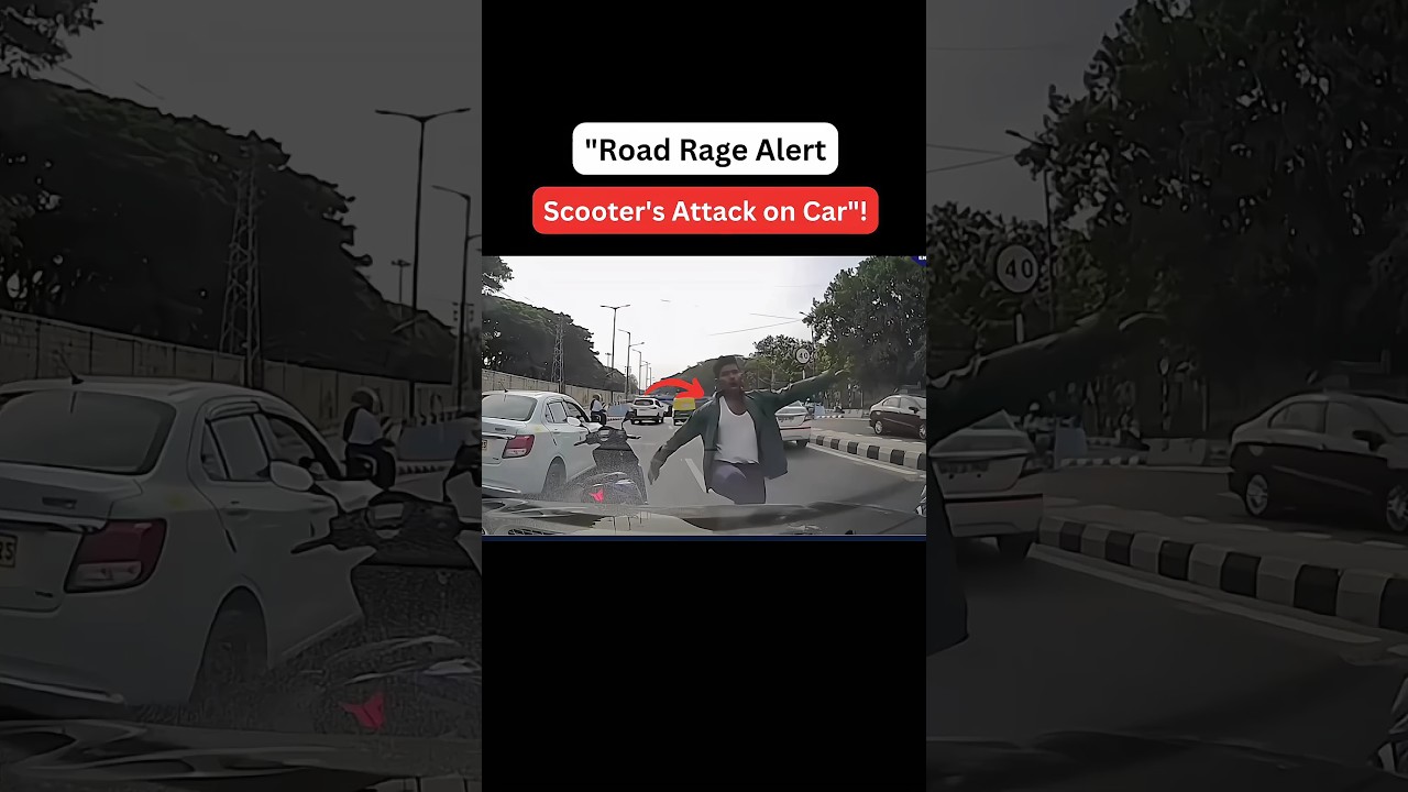Road Rage Alert: Scooter Attacks Car Caught on Woodman Dash Cam!