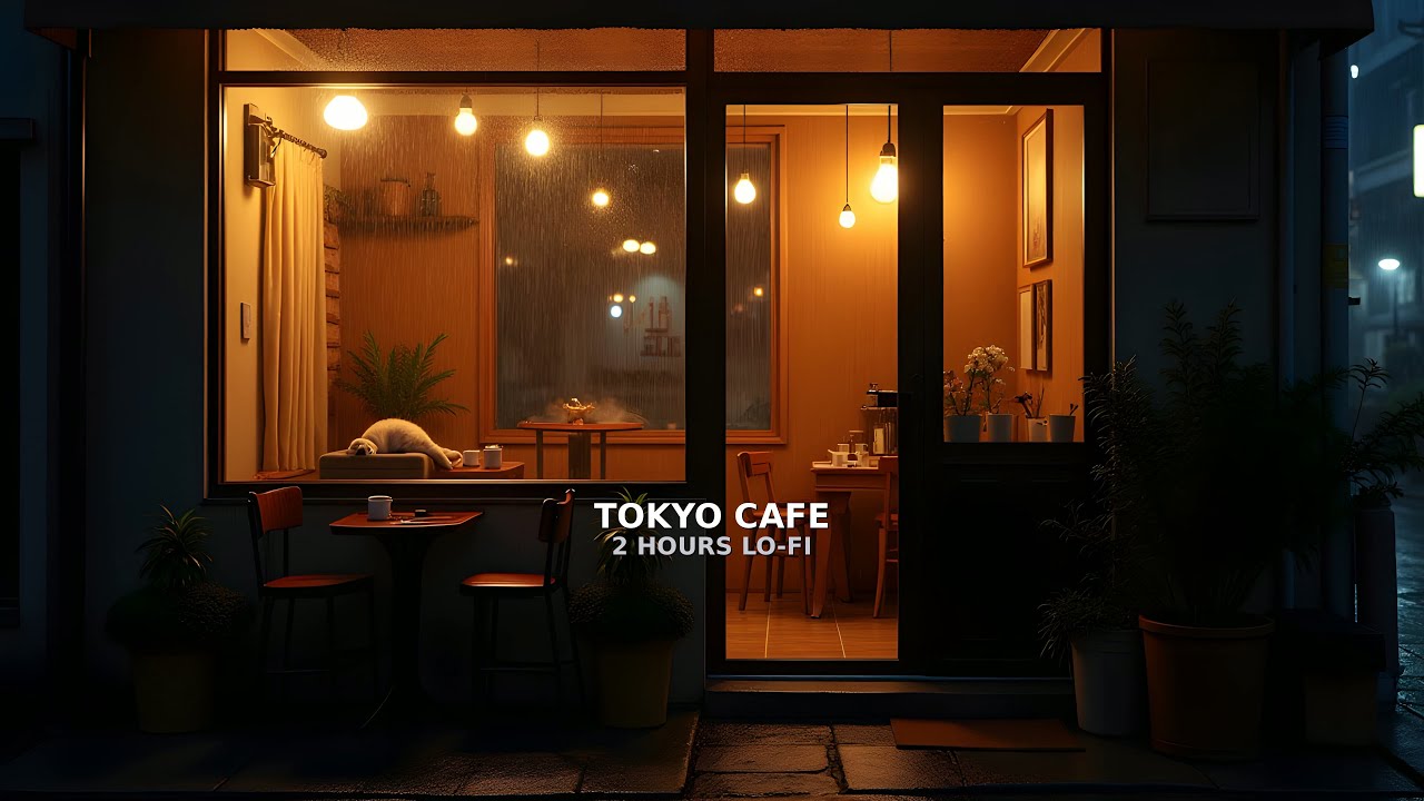 Tokyo Cafe at Night ☕ 2 Hours Lo-Fi Music for Study, Work & Relaxation