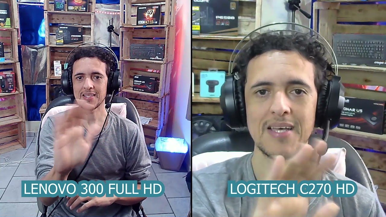 WEBCAM LENOVO 300 X LOGITECH C270 - COMPARATIVOS E TESTES
