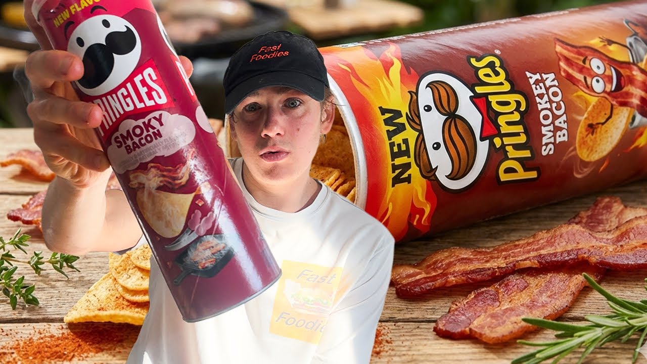 🥓🔥 Обзор новых чипсов Pringles со вкусом копченого бекона | Тест вкуса сладких и соленых чипсов! 🤤🥔