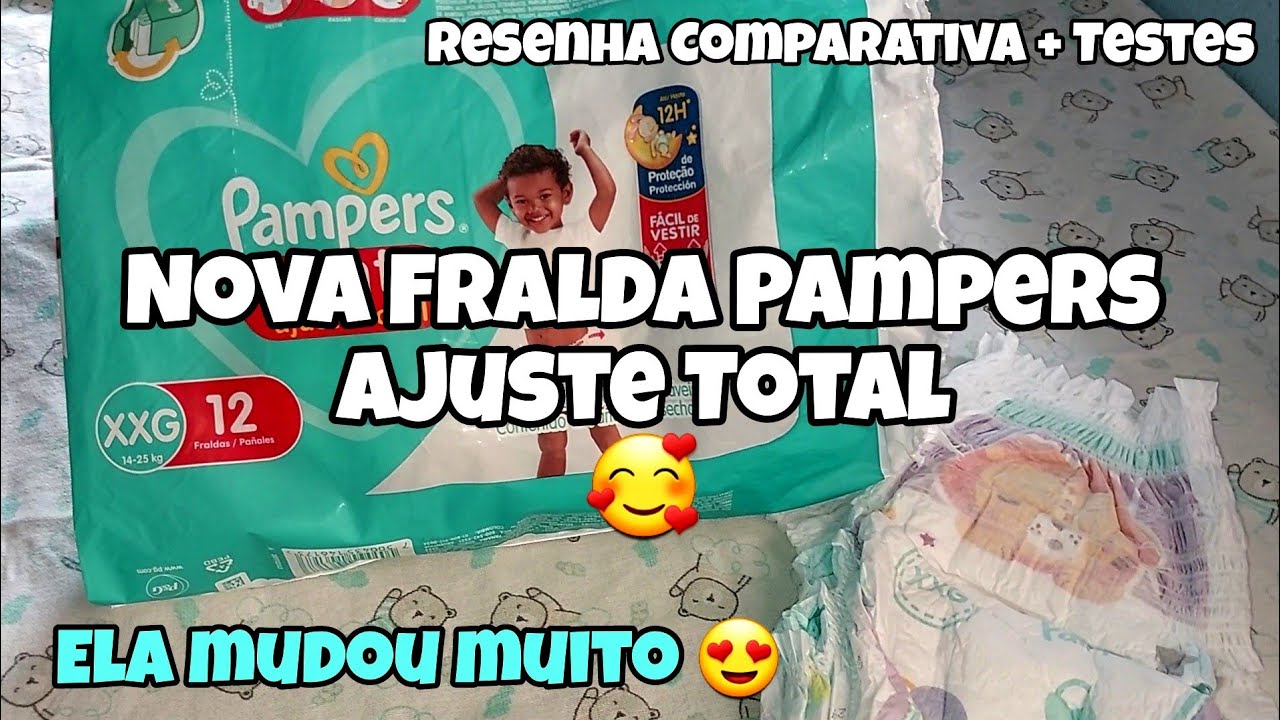 NOVA PAMPERS AJUSTE TOTAL 🥰 RESENHA COMPARATIVA E COMPLETA, COM TESTES NOTURNO ❤️