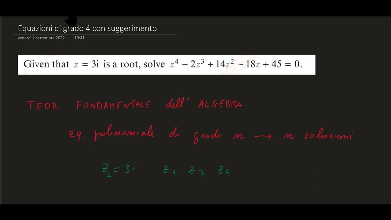 equazione di quarto grado parte 1 | Lez. 14 | Numeri Complessi