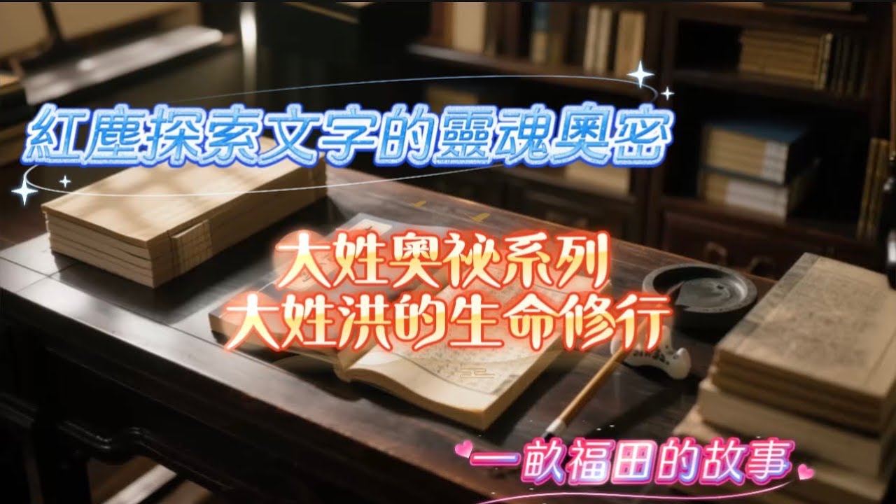 紅塵探索-文字的靈魂奧秘#一畝福田的故事#大姓奧祕系列 大姓【洪】的生命修行鳳林心境 #拾光計劃