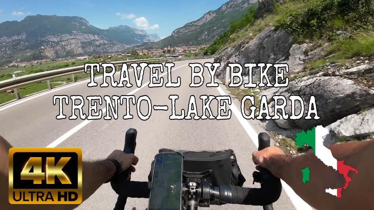4K UHD | TRAVEL BY BIKE IN THE ALPS. PART 4 TRENTO - LAKE GARDA (Italy) Indoor Cycling