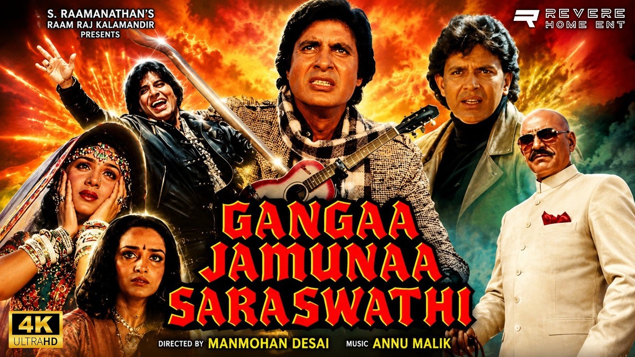 Gangaa Jamunaa Saraswati (1988) Full Movie | Amitabh Bachchan | Mithun Chakraborty | Action Drama