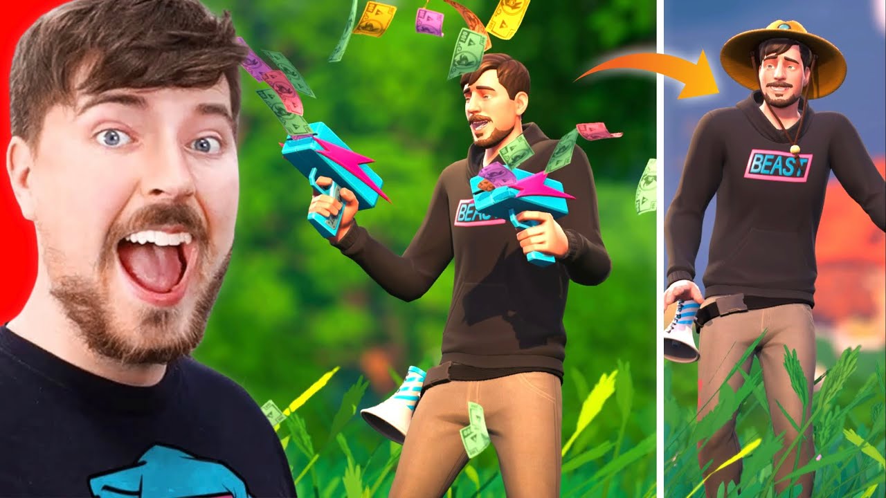 LEAKED “MR BEAST” SKIN GAMEPLAY!!! (Skin, Pickaxe, Glider & Emote) - Fortnite Battle Royale
