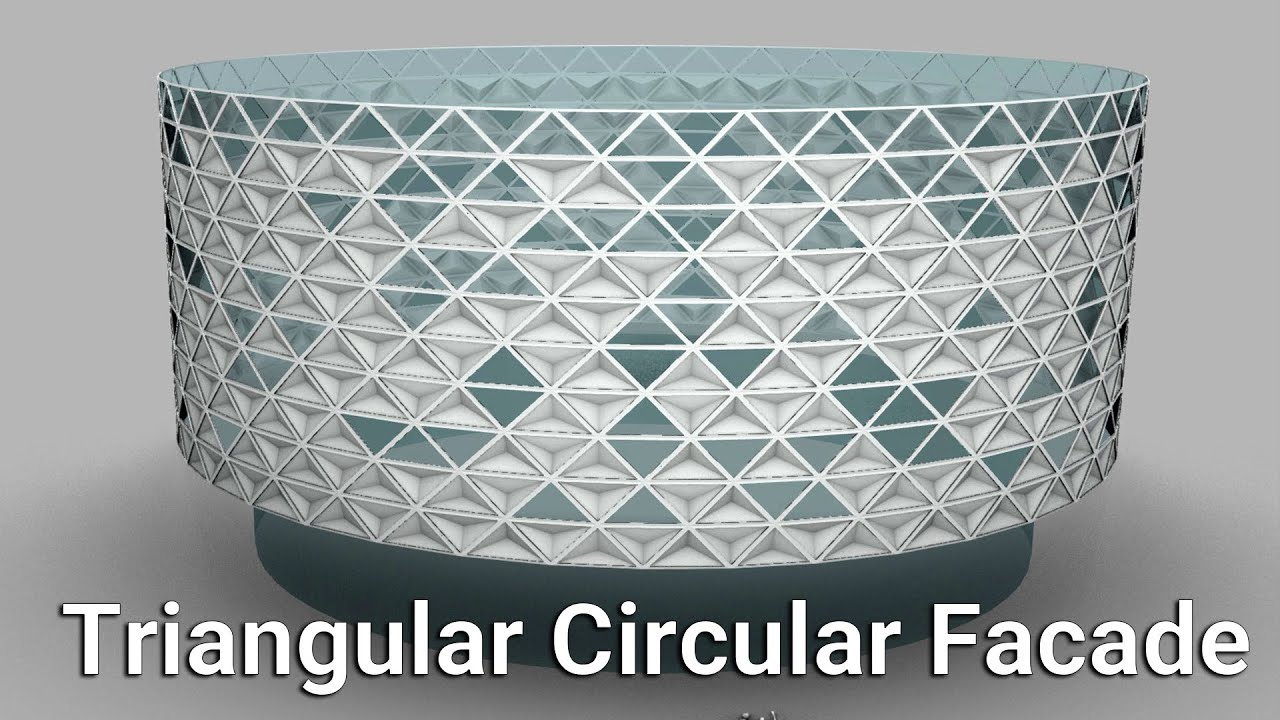 Triangular Circular Facade - Rhino Grasshopper parametric tutorial