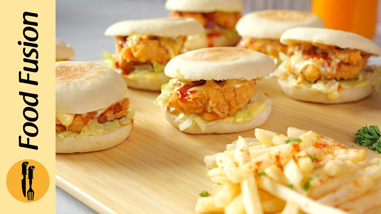 Homemade Pita Bun with Crispy Chicken Back to School - Lunchbox Recipe by Food Fusion