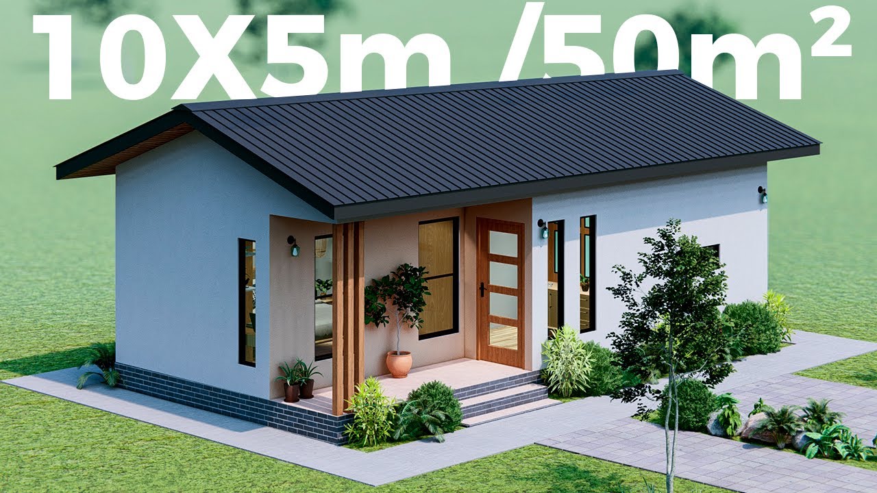 Маленький дом 10х5 метров / Проект и план дома 10х5м 🏡✔️