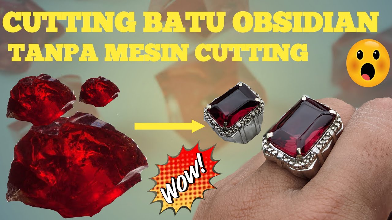 cara cutting/kating batu obsidian dengan alat sederhana...