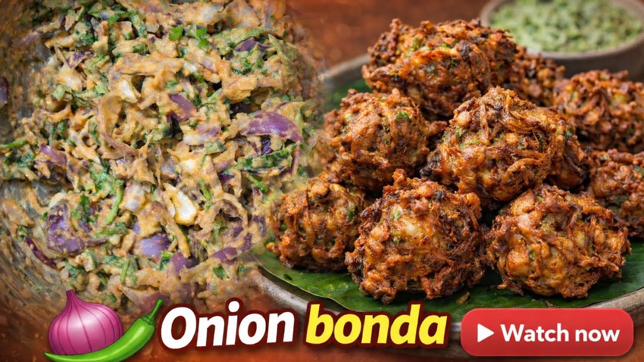 Onion Bonda 😋Neengalum senji paarunga nalla irukkum #easysnacks #foodshorts #snacks 