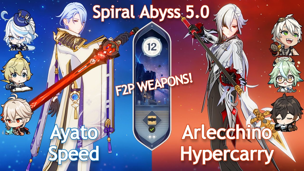NEW Spiral Abyss 5.0! C0 Ayato Speed x C0 Arlecchino Hypercarry | Floor 12 | Genshin Impact