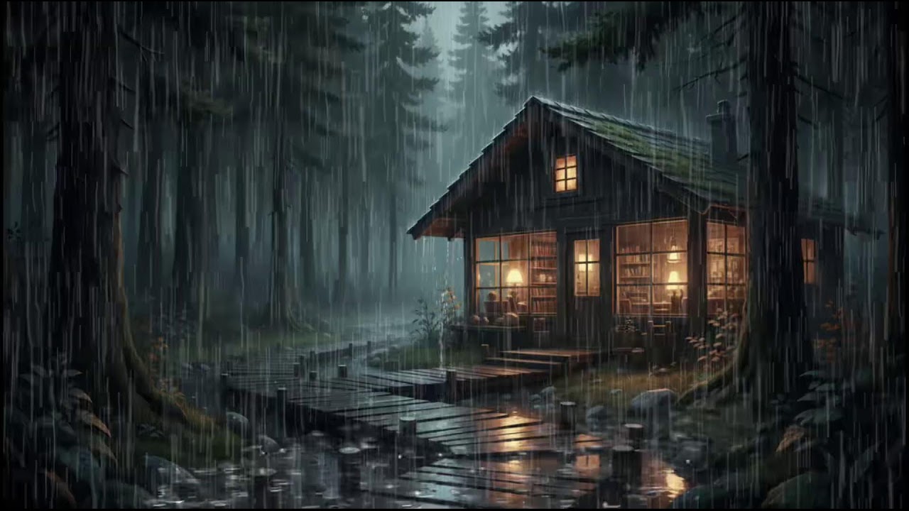 Rain Washed Woodland Cabin 🌧 | Gentle Rain Sounds for Deep Sleep, Stress Relief, and Quiet Rain