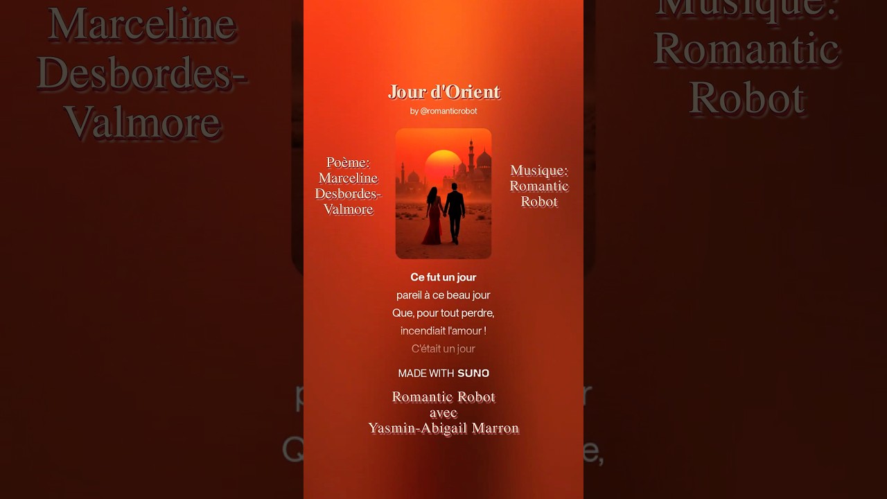 Jour d'Orient.  Poème: Marceline Desbordes-Valmore. Musique: Romantic Robot