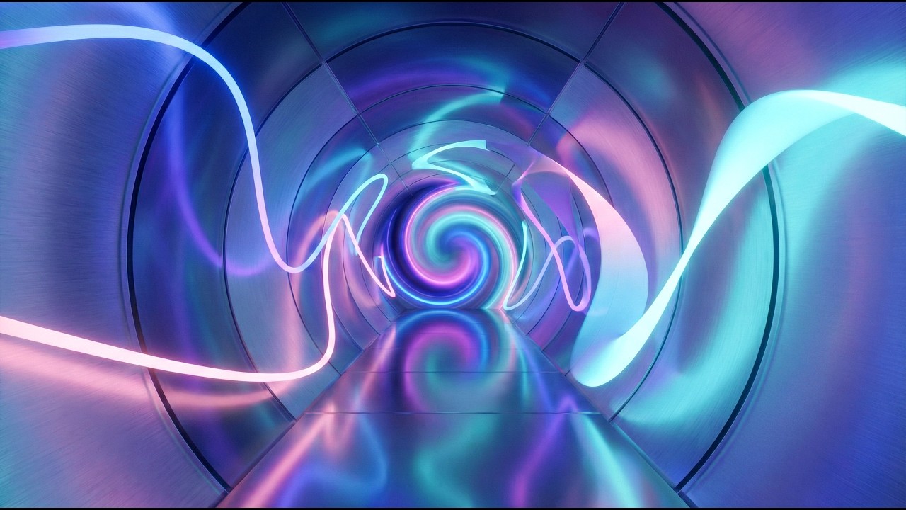Sci-Fi Space Tunnel Loop | 4K Ultra HD - Neon Light Ambient Screensaver, Space Travel Live Wallpaper