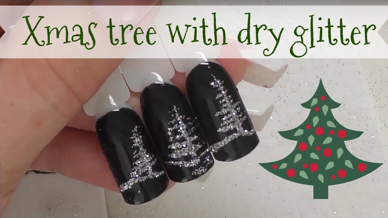 Christmas tree nail art tutorial