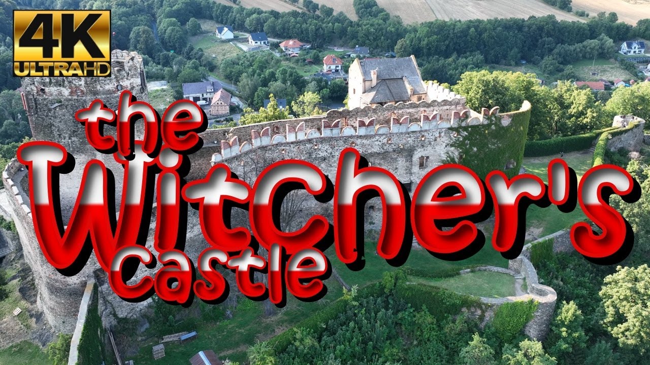 4K The Witcher's castle in Bolków, bird's eye view #castle #cityview #tourism #witcher #poland #4k