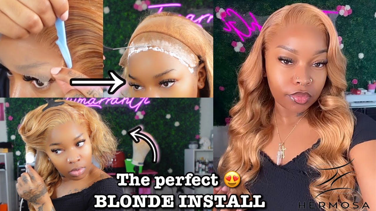 THE PERFECT PRE-COLORED HONEY BLONDE WIG INSTALL | #27 22 INCH BODY WAVE HAIR Ft .HERMOSA HAIR