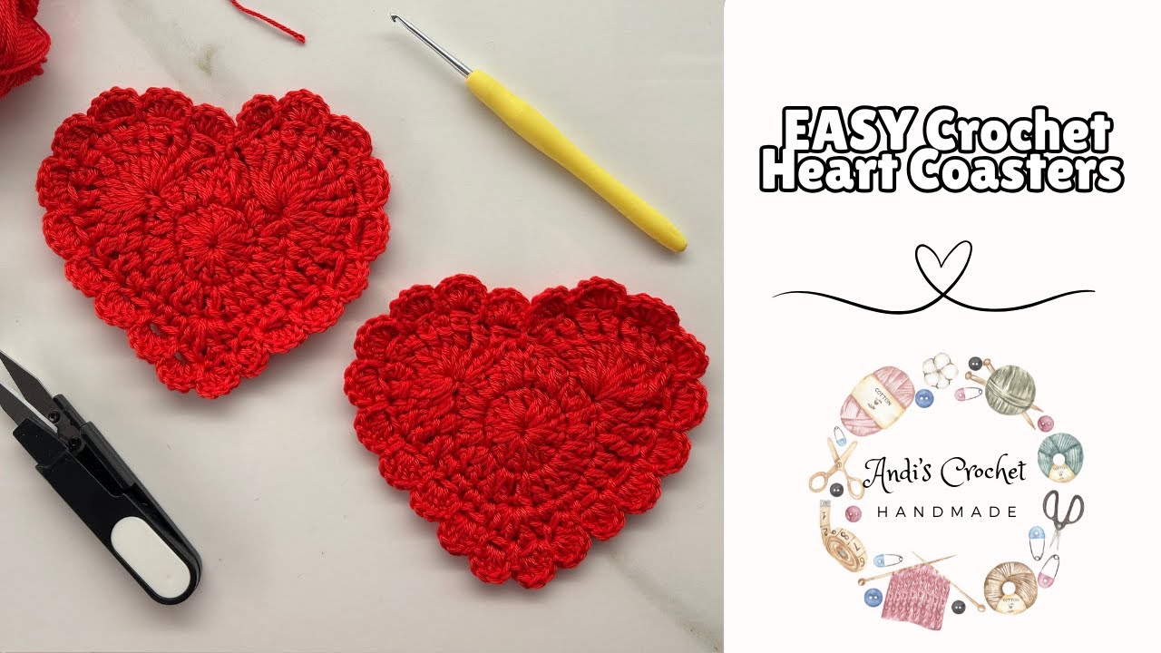 EASY Crochet Heart Coaster | Crochet Tutorial