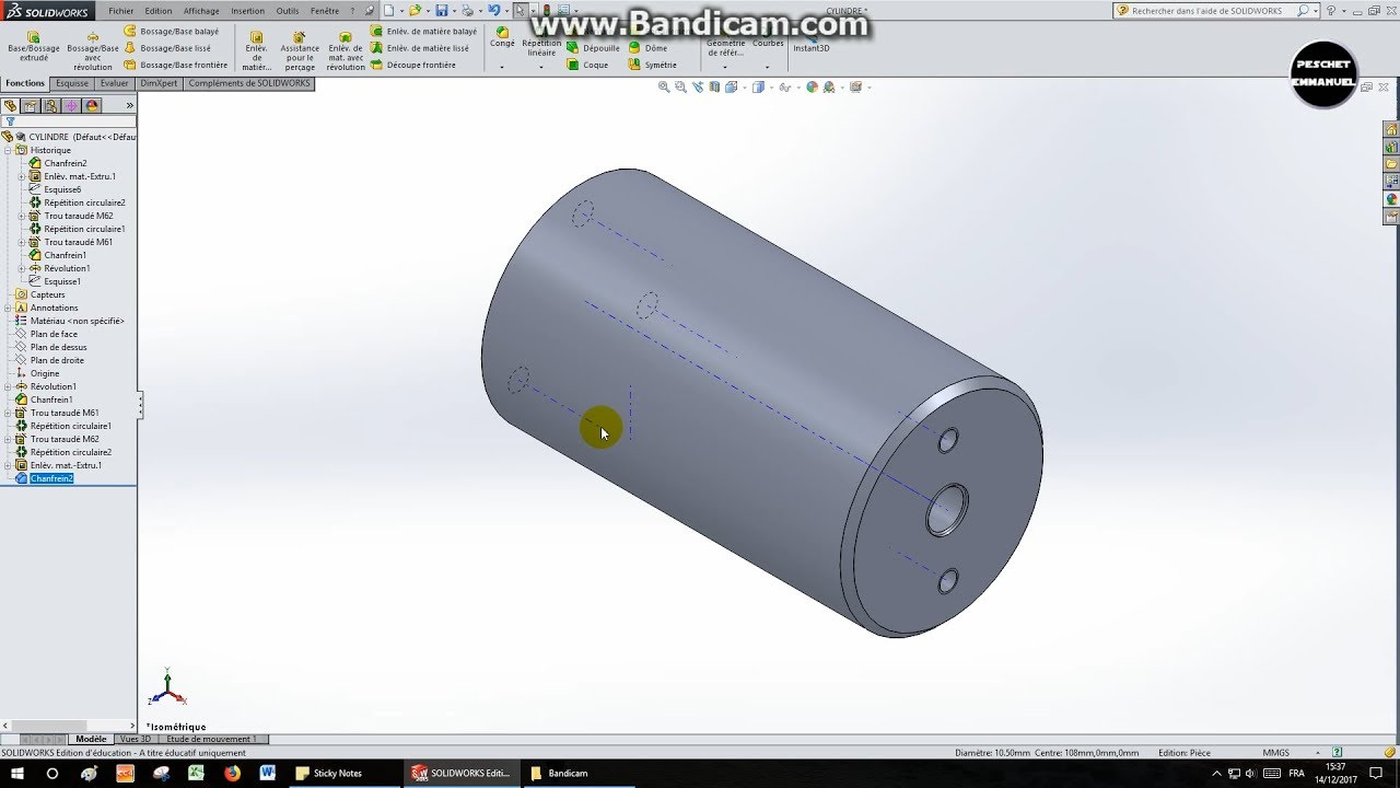 SW5-VERIN SIMPLE EFFET-TP3-CYLINDRE (MODELISATION VOLUMIQUE)
