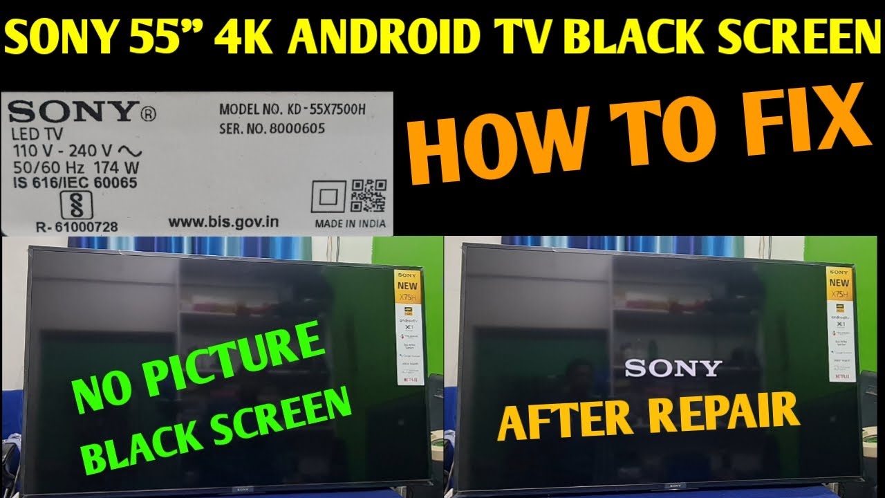 SONY KD 55X7500H 4K ANDROID TV BLACK SCREEN NO PICTURE PROBLEM SOLVED | SONY 4K TV PANEL REPAIR |