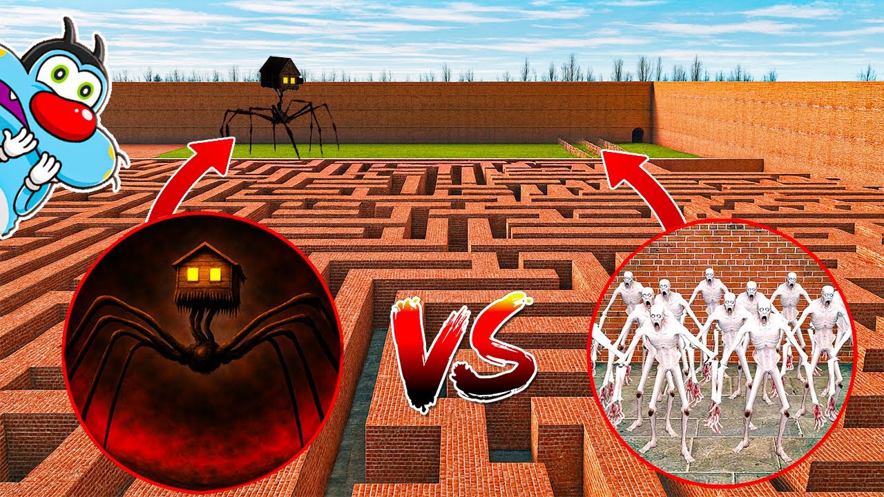 SCP-096 vs HOUSE HEAD In Maze Of Garry mod!