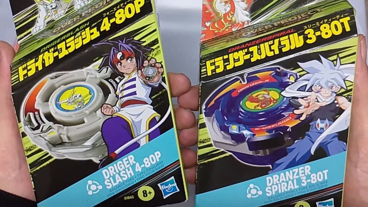 DRIGER SLASH 4-80P and DRANZER SPIRAL 3-80T BEYBLADE X double unboxing and review 