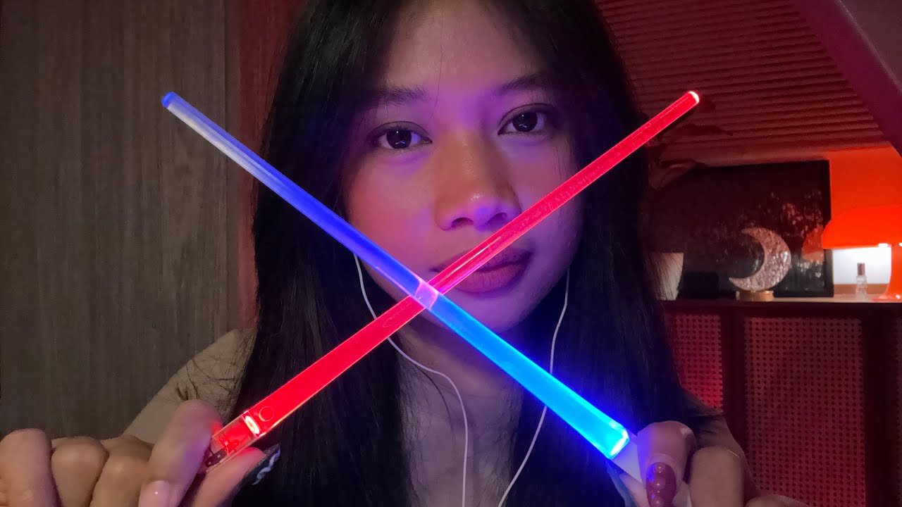 asmr focus and look at the lightsabers — tongue clicking, mouthsounds, repetitive words