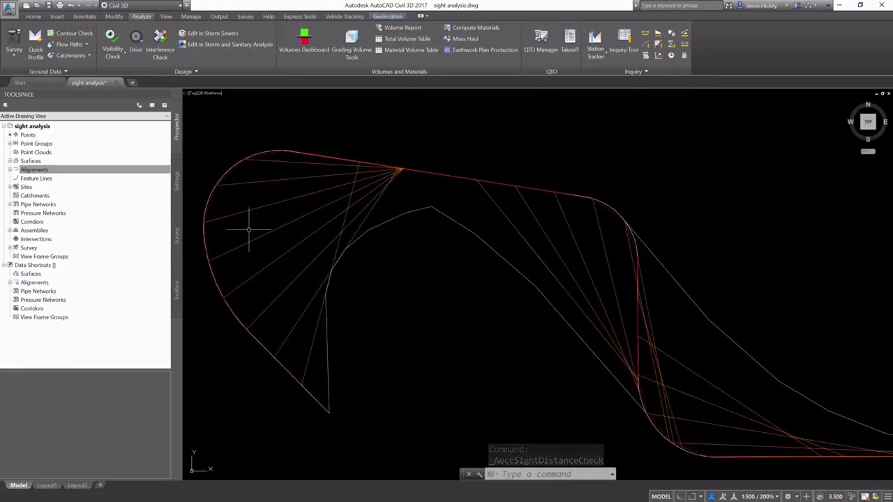 Autocad Civil 3D:- Lesson 2.10: Sight analysis